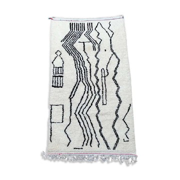 White and black Berber Azilal rug