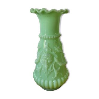 Green fairground opaline vase
