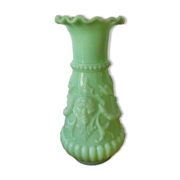 Green fairground opaline vase