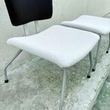 Fauteuil et repose-pied Spider en laine bouclée