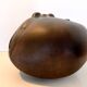 Brown Lacquered Ceramic Tulip Vase / Centerpiece by Giacomo Onestini
