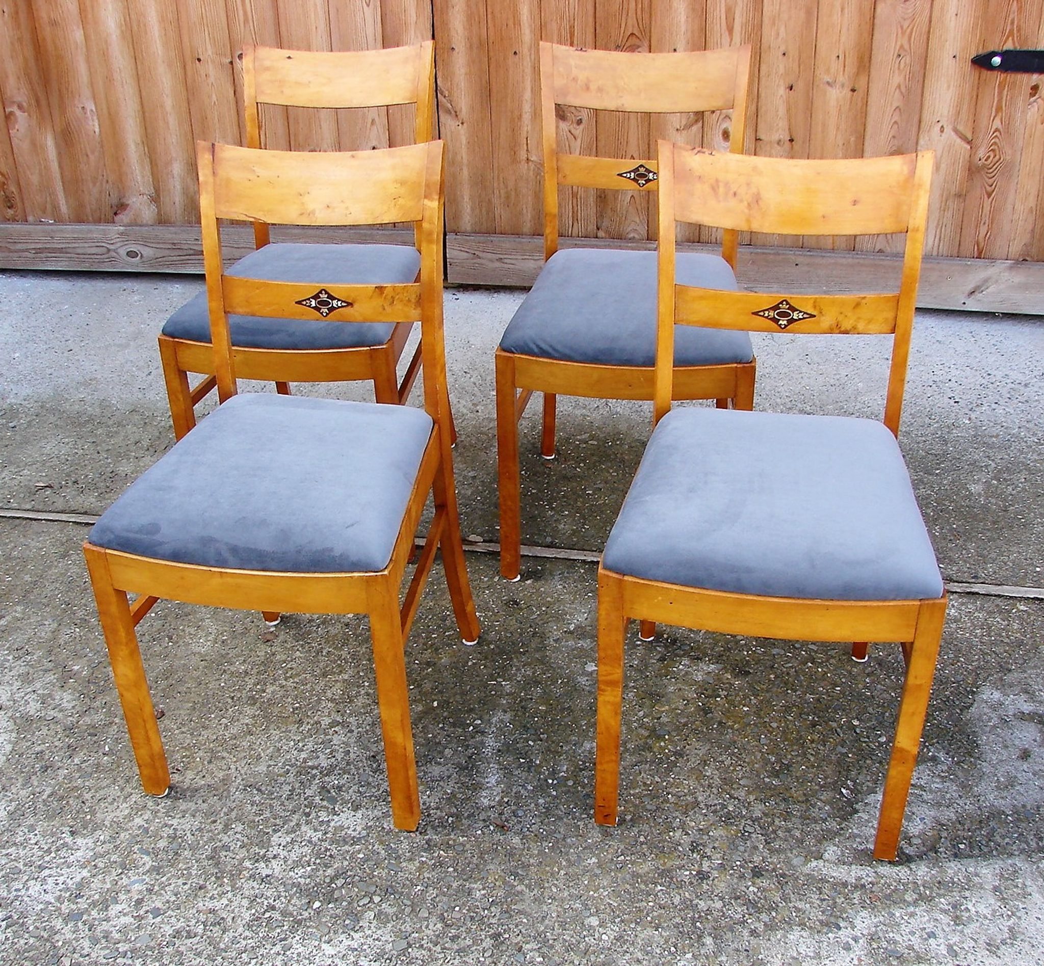 Set of 4 art deco chairs, 1940s