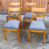 Set of 4 art deco chairs, 1940s