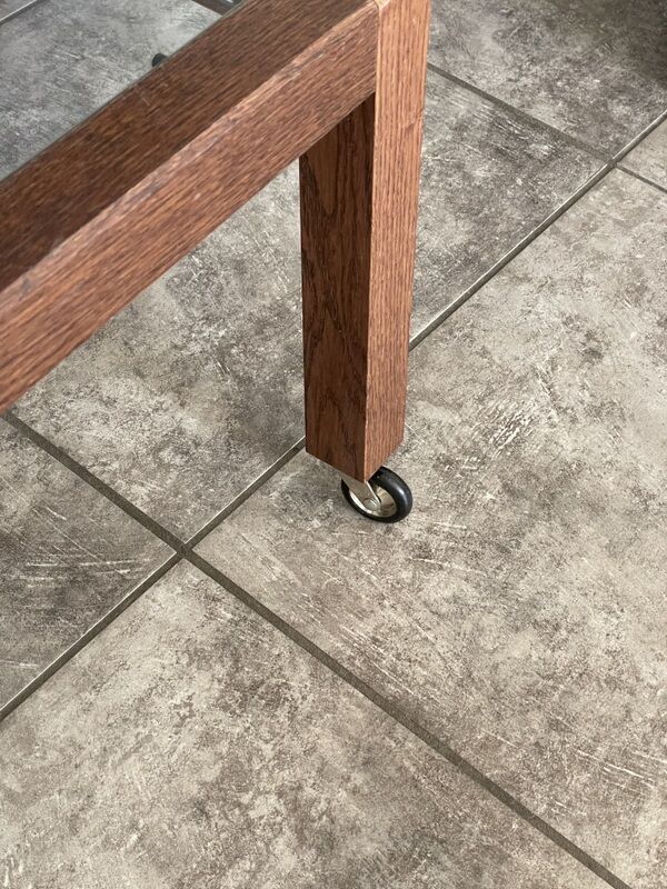 Coffee table on casters