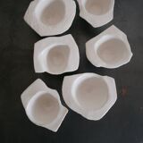 Six white stoneware sake glasses Denise Bresciani ceramics