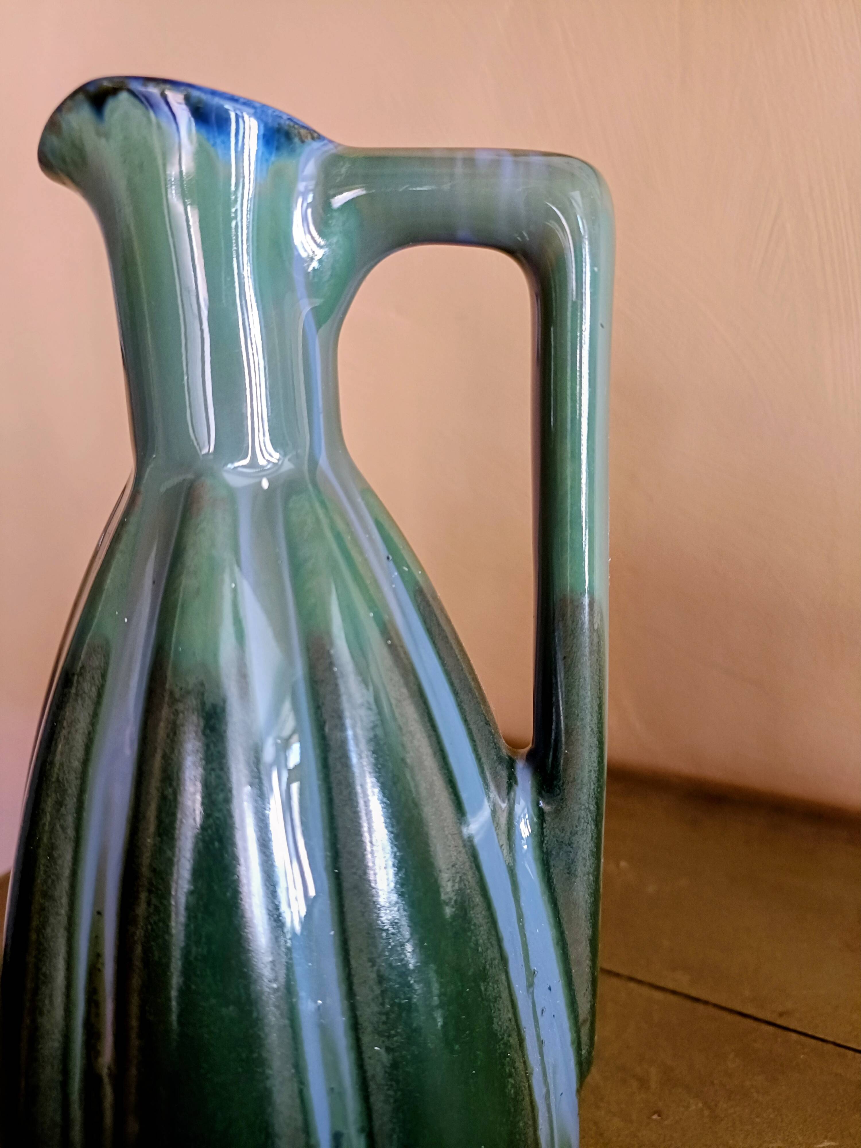 Pichet art déco bleu vert