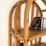 Étagère / Blibliothèque en bambou et rotin - Années 60/70