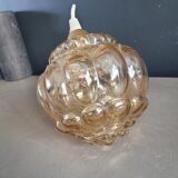 Vintage amber moulded glass pendant - Ref 888