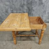Antique pine table, folding and rotating