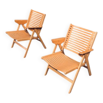 Set of Mid-Century Modern Design Rex Folding Chairs by Niko Kralj for Stol Kamnik, 1980s