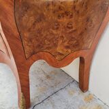 Louis XV style curved chest of drawers in marquetry