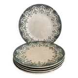 6 flat plates + 1 round dish sarreguemines manila decor.terre de fer