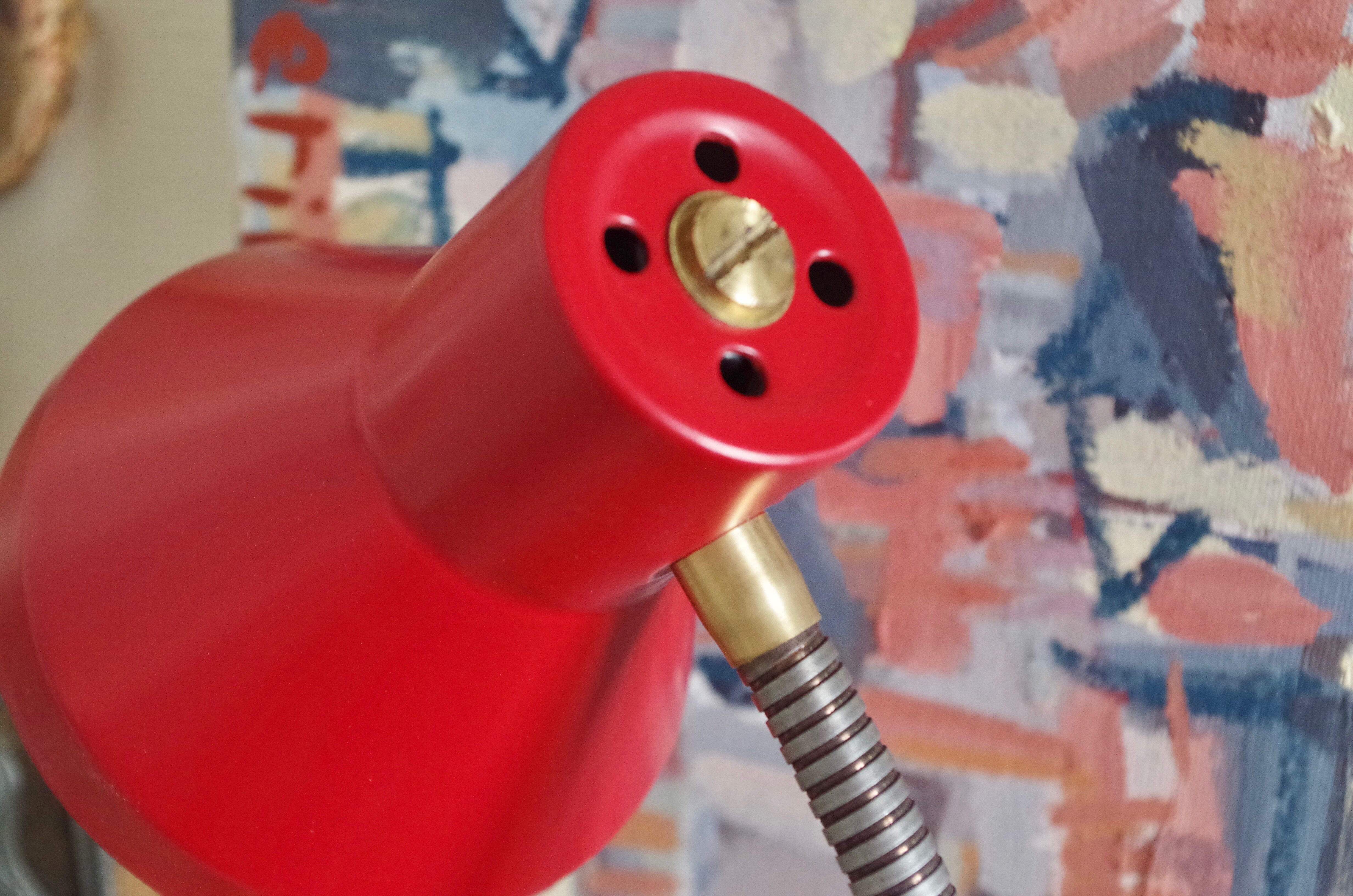 Table lamp red vintage year 70