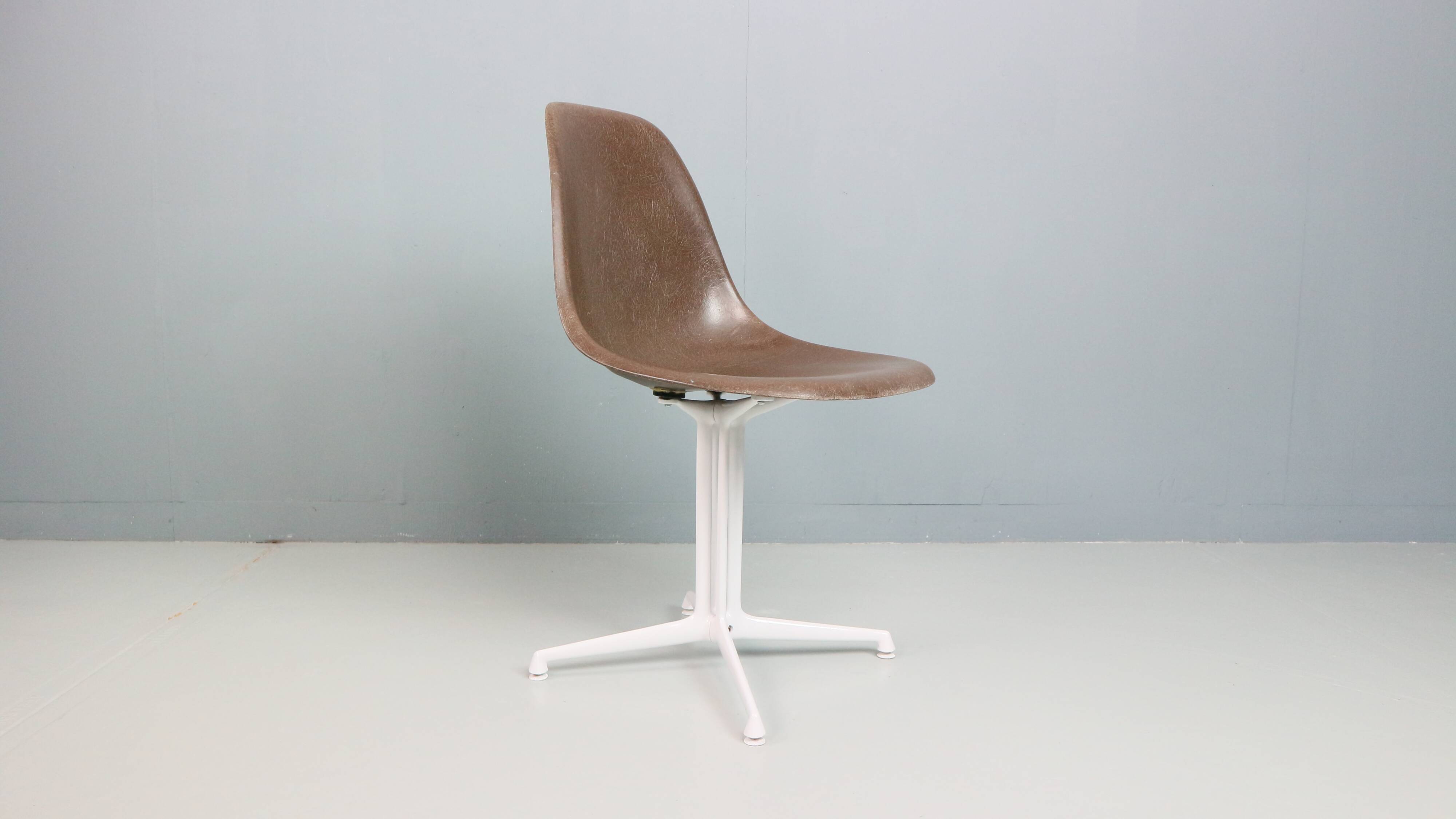 Charles & Ray Eames "La Fonda" Brown Fiberglass Chairs For Herman Miller