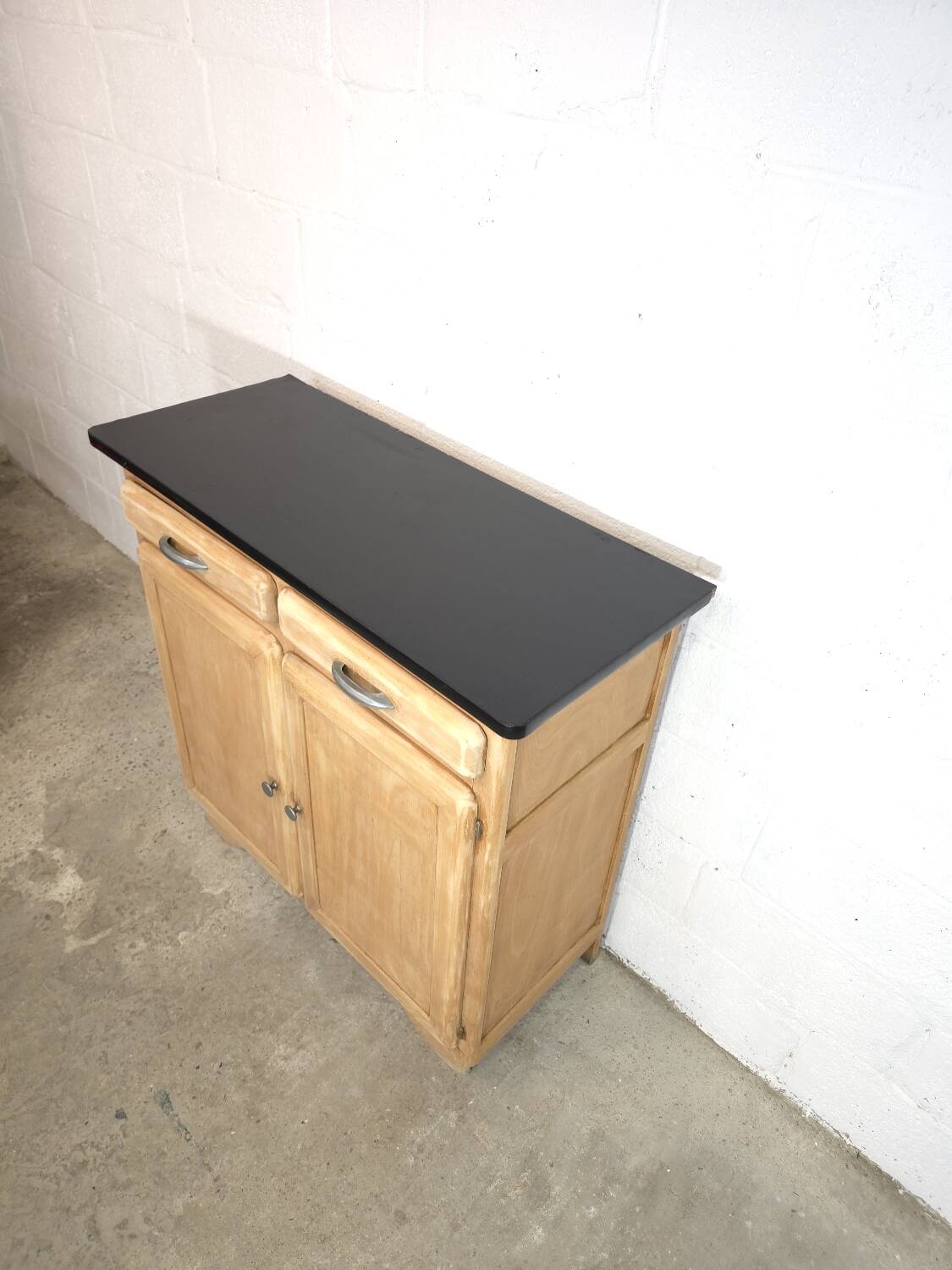 Small kitchen cabinet / small Mado sideboard in raw wood, 1950