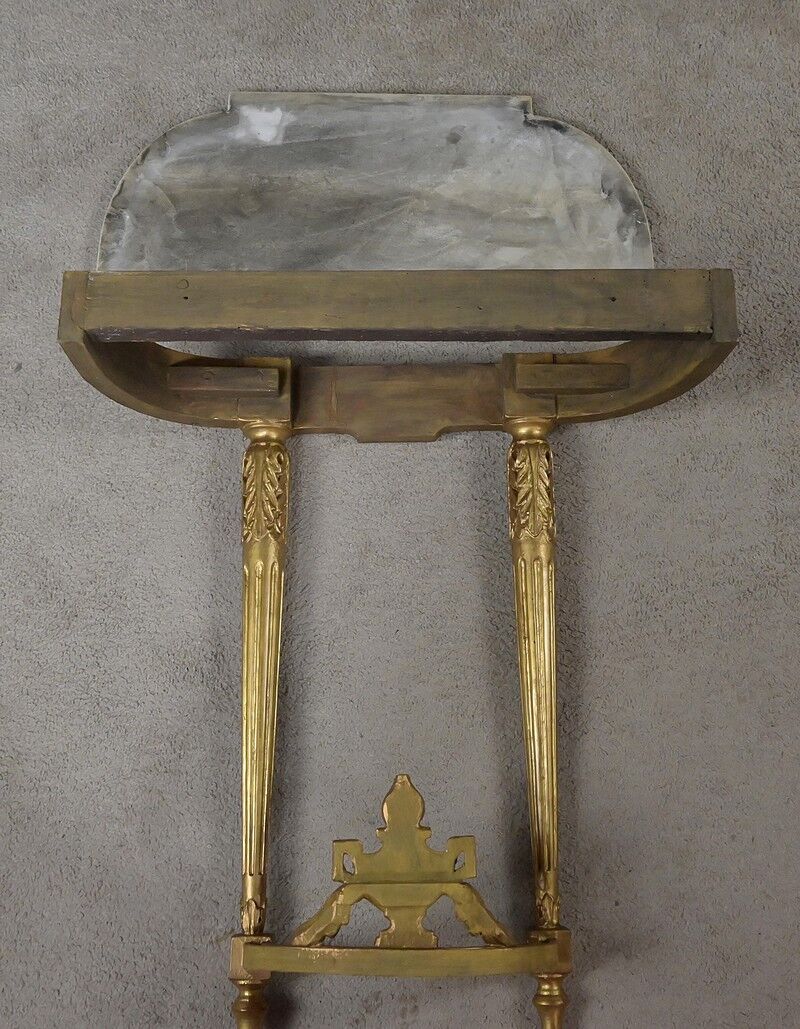 Petite console en marbre et bois doré, style Louis XVI – début XXe