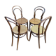 Set of 4 bistro chairs bois courbé type viennois mismatched
