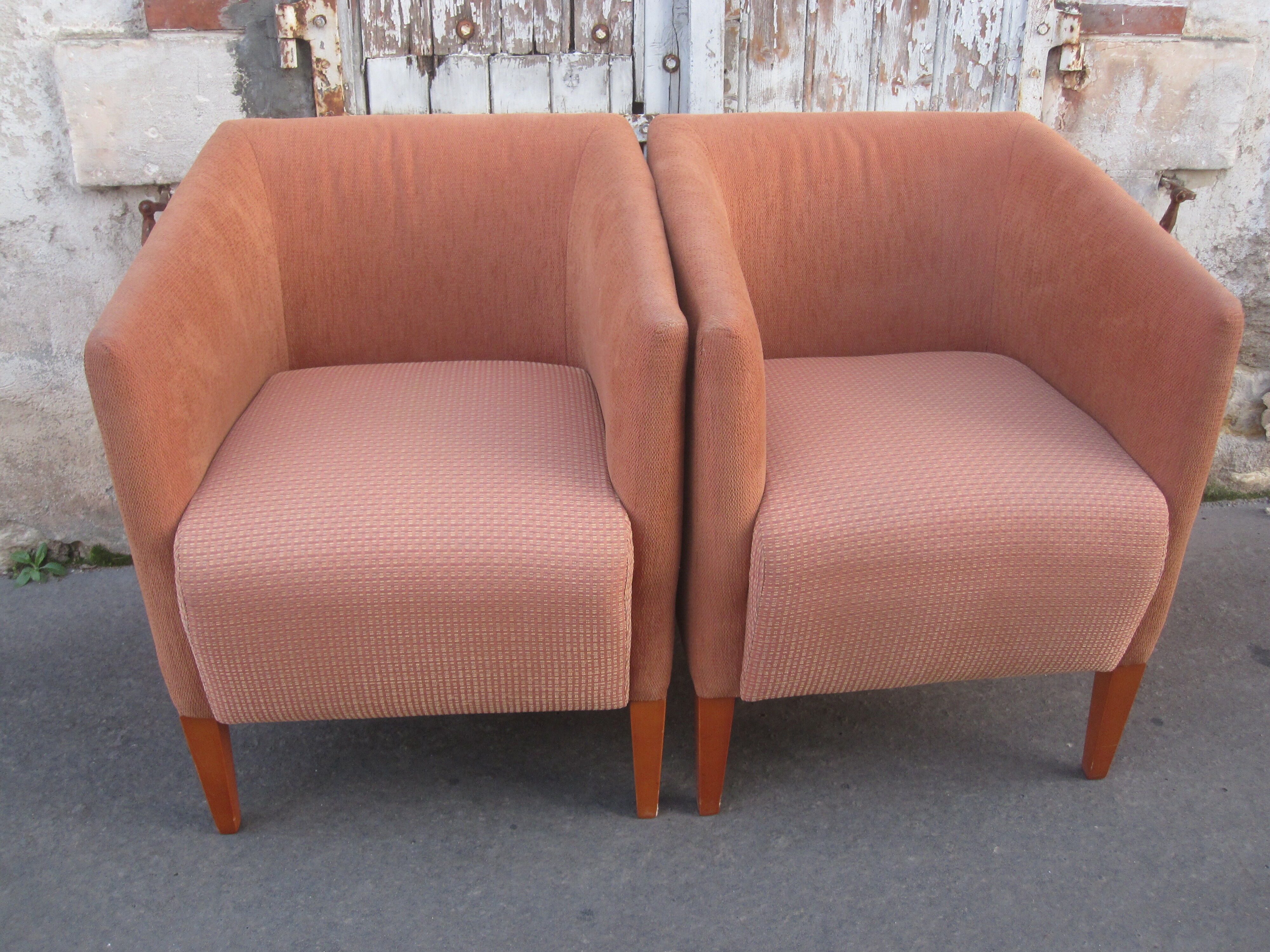 Pair of club style armchairs