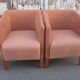 Pair of club style armchairs