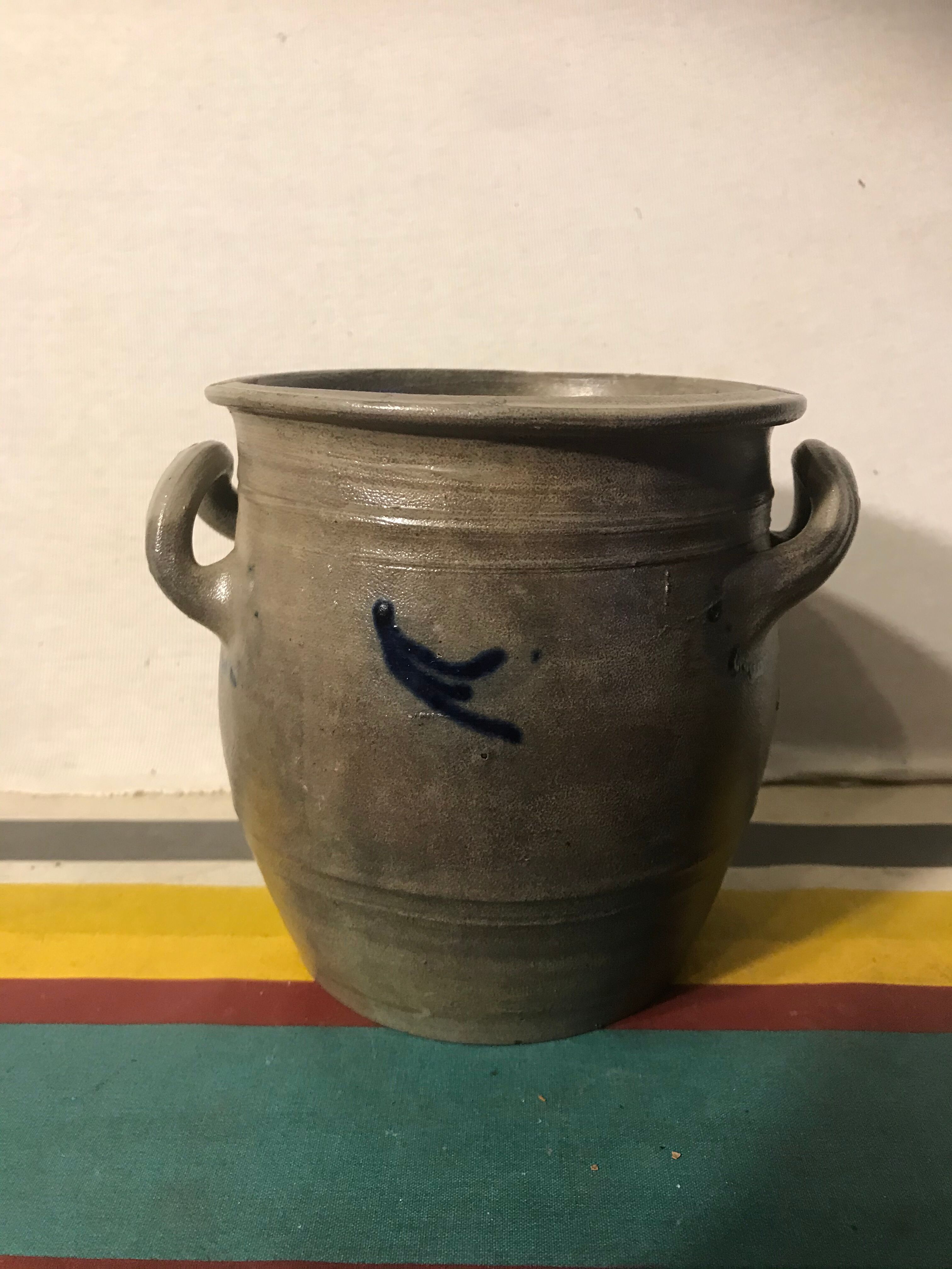 Lot 5 old blue sandstone 3 pots - carafe - vintage decoration tonneau