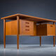 Mid-century Danish teak desk by HP Hansen, 1960s
