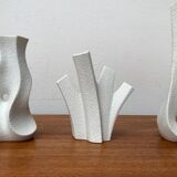 White sculptural vases by Peter Müller for Sgrafo Modern, 1960s, set of 6.