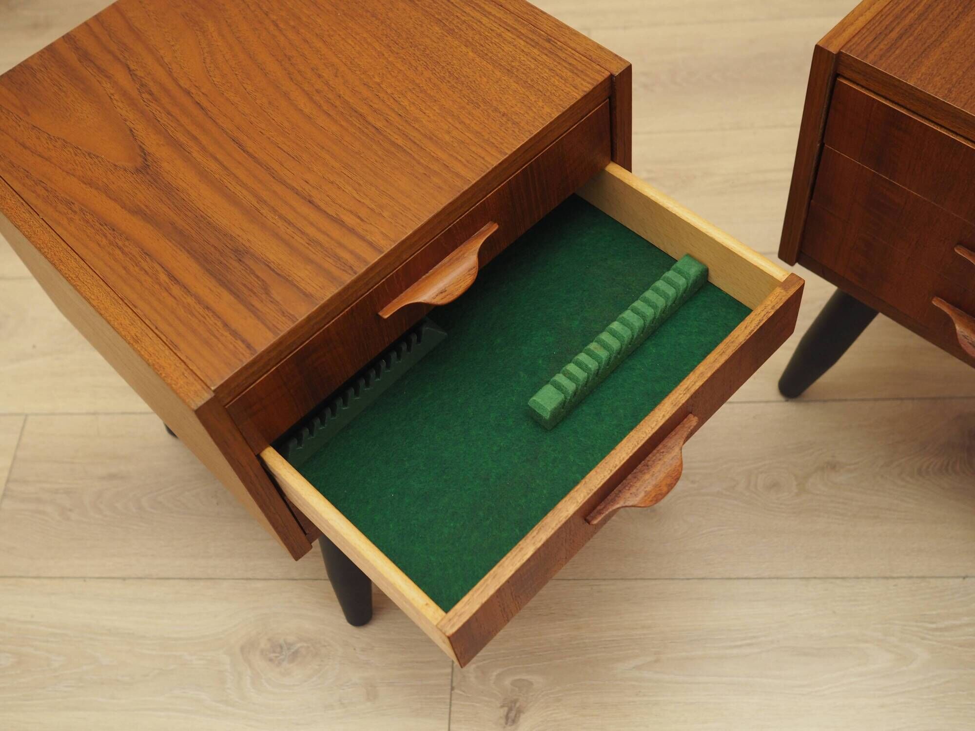 Danish teak bedside chests of drawers, 1960s