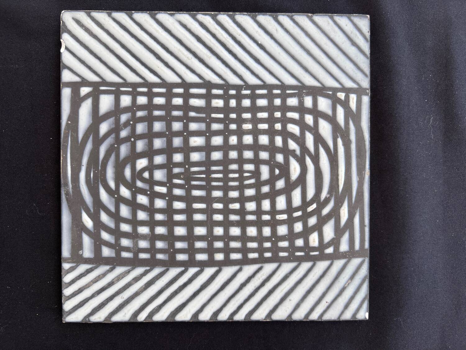 2 Roger Capron tiles – Geometric vintage ceramic