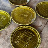 Set of 5 vintage earthenware plates