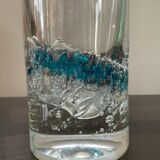 Vintage cylindrical crystal vase with inclusion