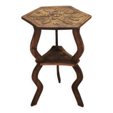Circa 1900 Central European Hand-Carved Beech Side Table