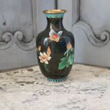 Chinese cloisonné vase, chrysanthemum motif