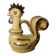 Ceramic candlestick "the rooster" from Périgourdine pottery, 1960
