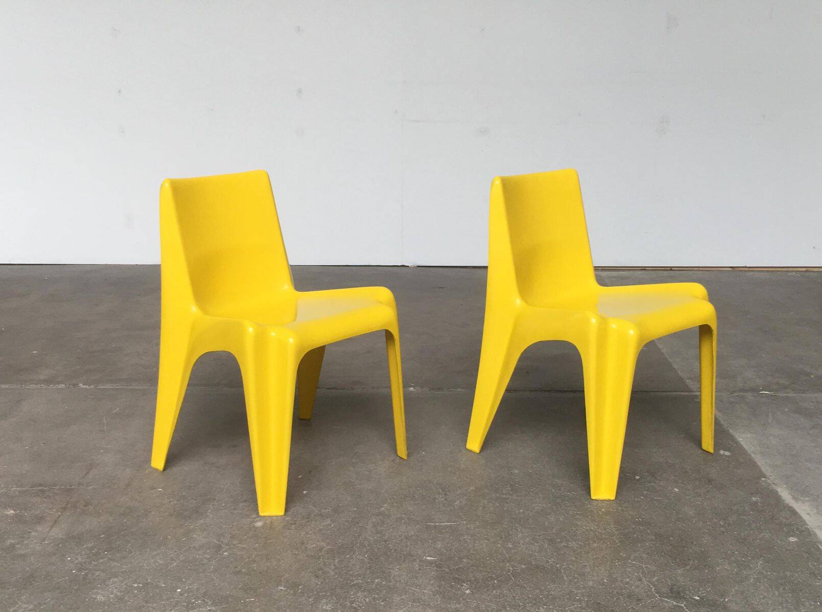 Set of stackable plastic chairs BA 1171 by Helmut Bätzner for Bofinger, 1960s.