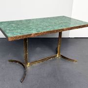 Coffee table with malachite top and brass frame, France, 1950s