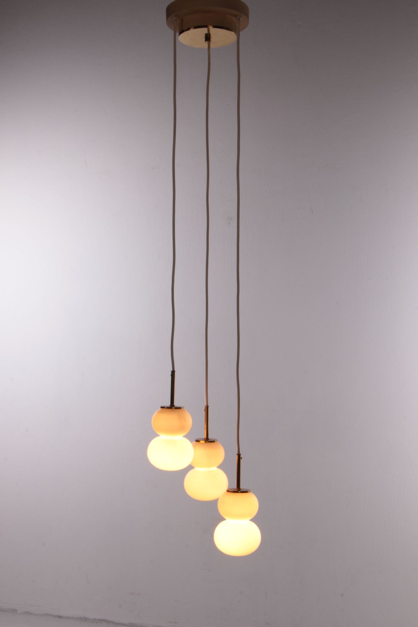 Vintage ceiling lamp with three opal glass spheres, 1960 Germany