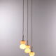 Suspension vintage avec trois sphères en verre opale, 1960 Allemagne