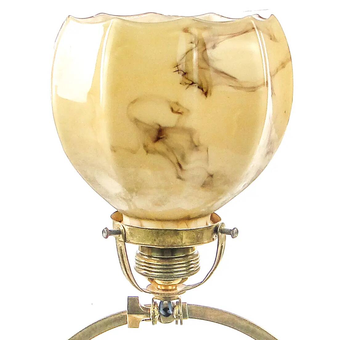 Art Deco table lamp, brass, glass, Germany, 1930s