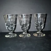 Set of 3 thick blown glass absinthe glasses - Vintage Mazagran