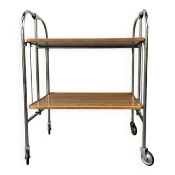 Vintage folding and rolling dessert trolley