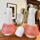 Paire de suspensions en verre opalin vintage style italien