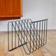 Black metal magazine rack Design attributed to François Arnal for Atelier A Made in France 1970