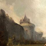 Pair of oils on canvas, 19th century animated landscapes