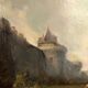 Paire d’huiles sur toile, paysages animés XIXe