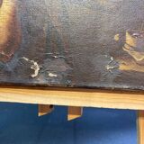 Painting on canvas depicting a man raising a glass of wine