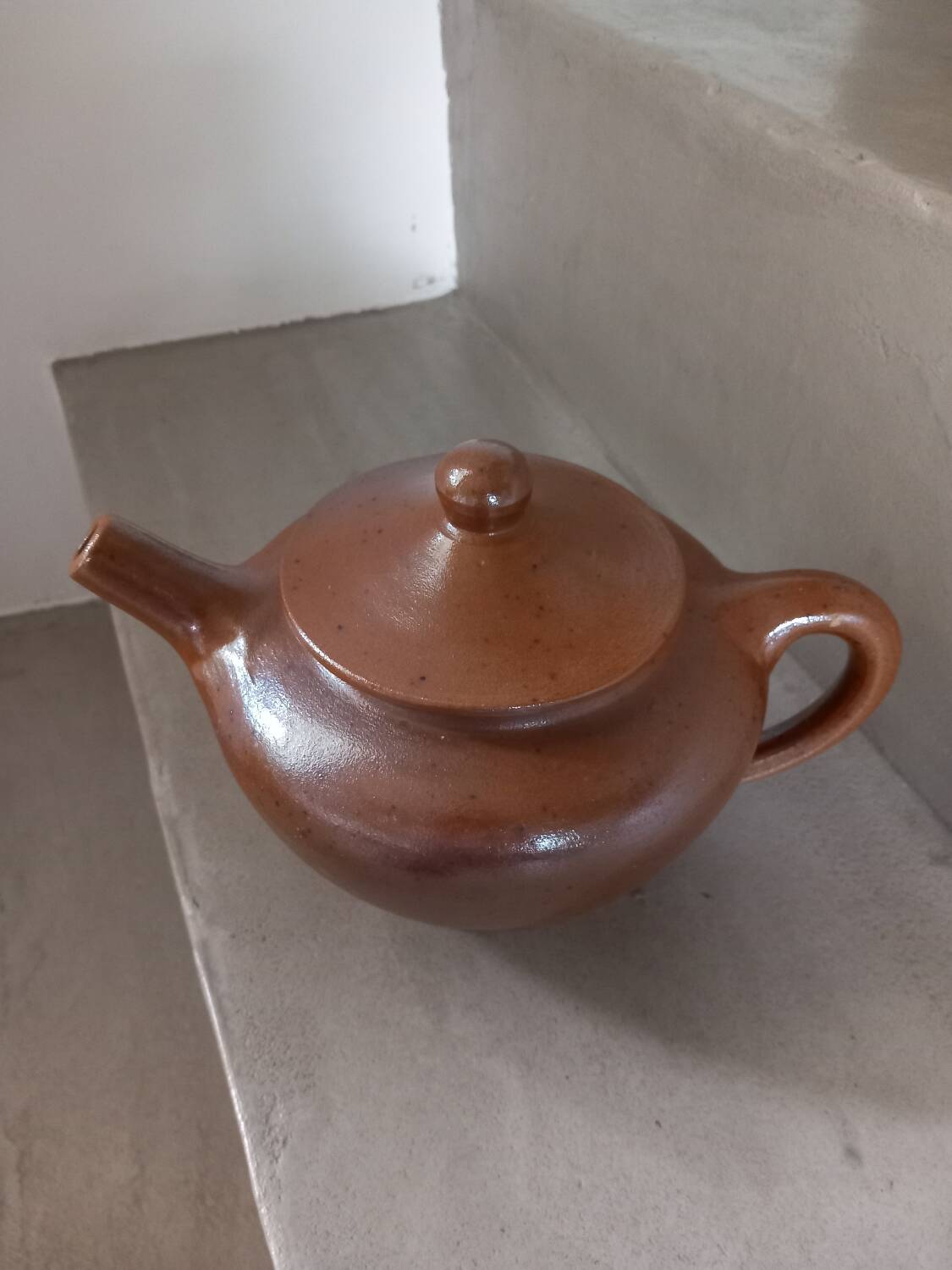 Old stoneware teapot