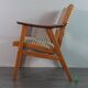 Danish Oak and Wool Chair, Mid-Century Scandinavian 1950s