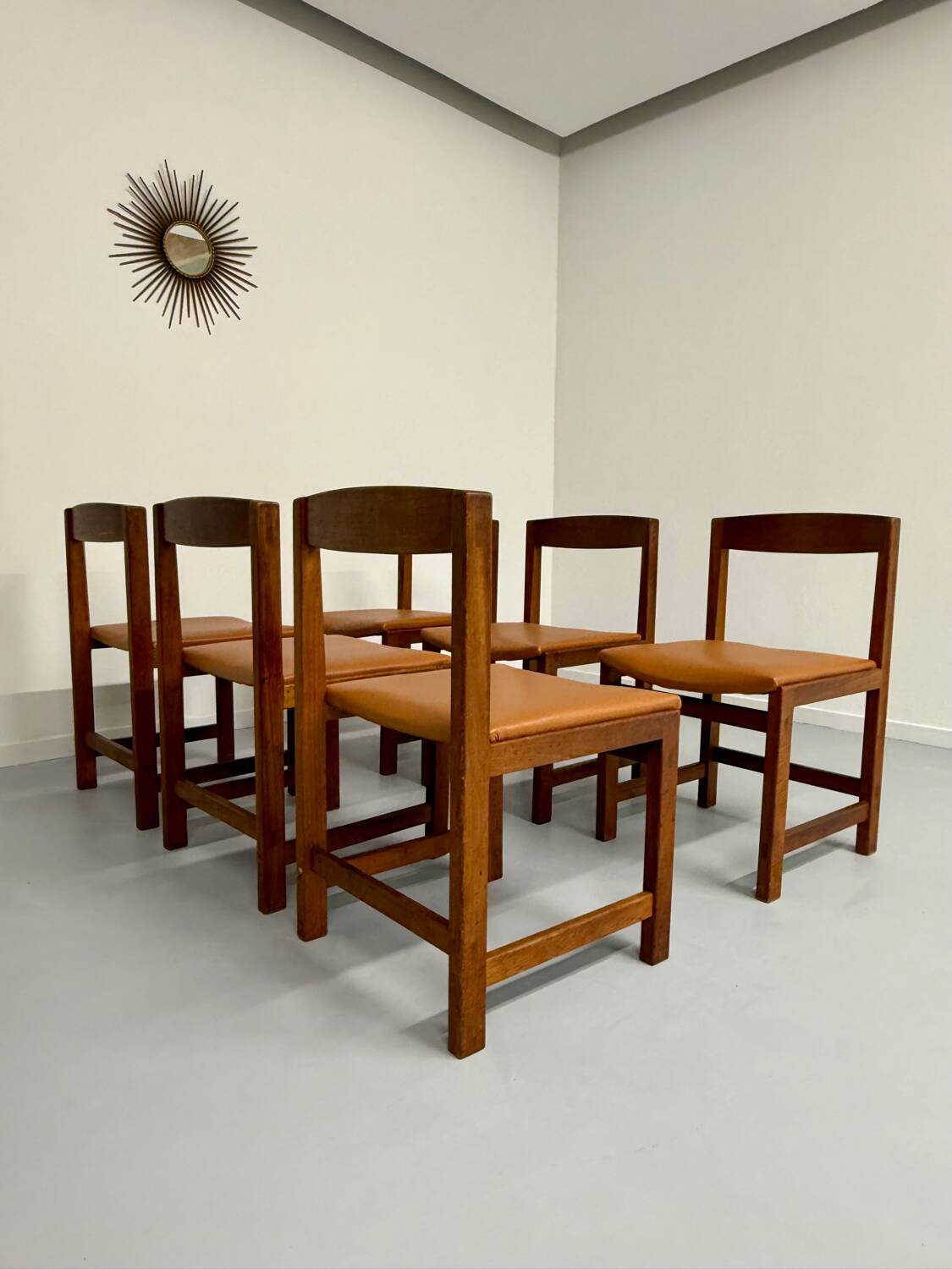 Lot of 6 old Scandinavian chairs "Corona" design 60s Lennart Bender