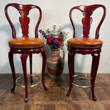 Tabourets de bar pivotants de style Art Decó vintage