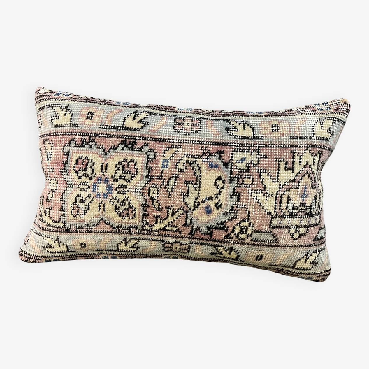 Coussin en tapis antique tissé à la main